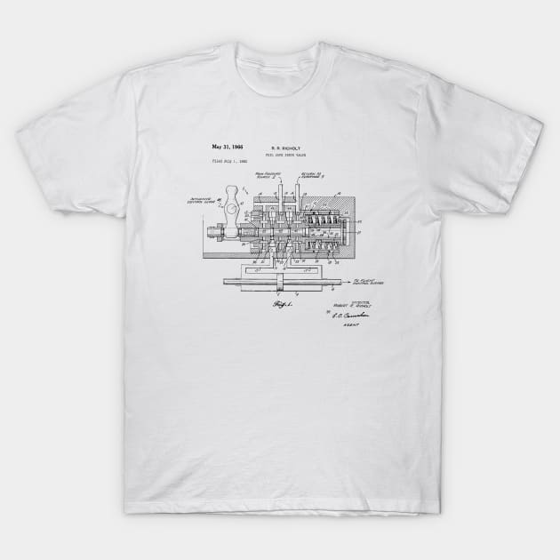 Fail Safe Servo Valve Vintage Patent Hand Drawing T-Shirt by TheYoungDesigns